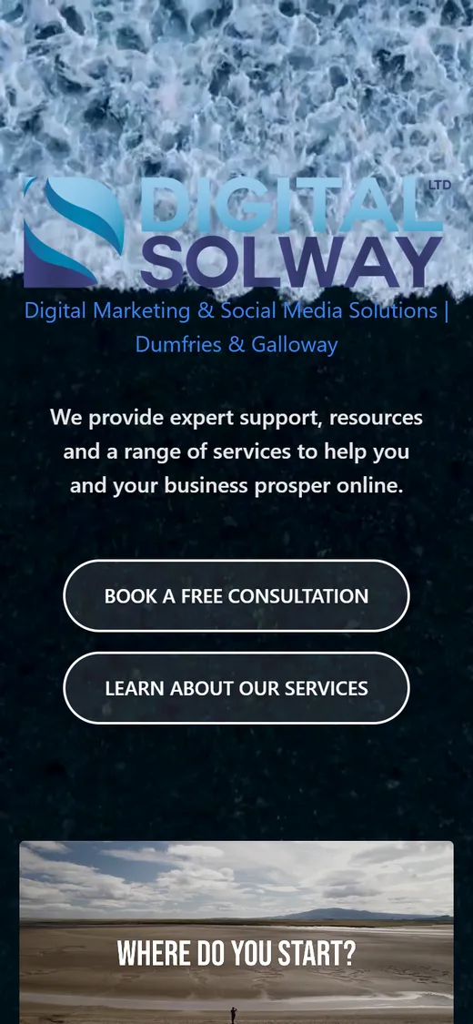Digital Solway website on a mobile phone