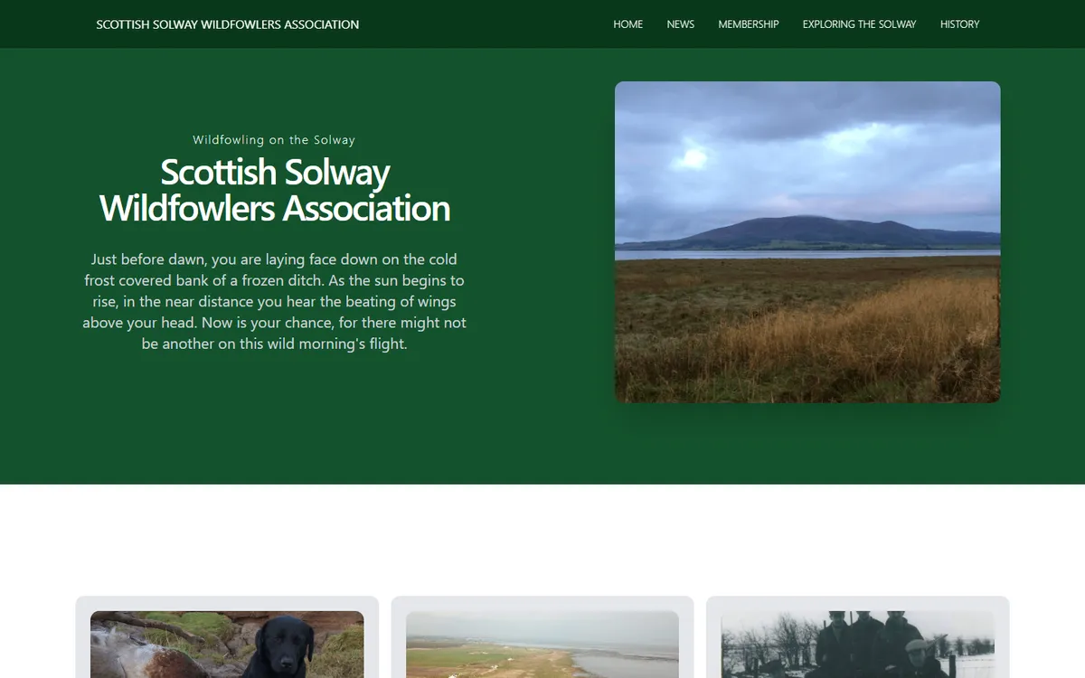 Scottish Solway Wildfowlers Association website homepage